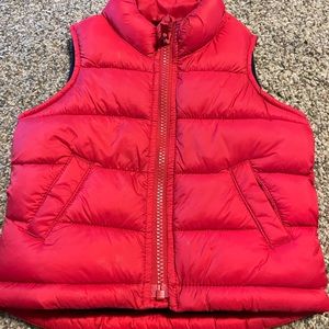 Old Navy Red Puffy Vest Zip Front 12-18 month